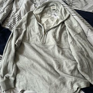American Eagle oversized quarter zip sweatshirt